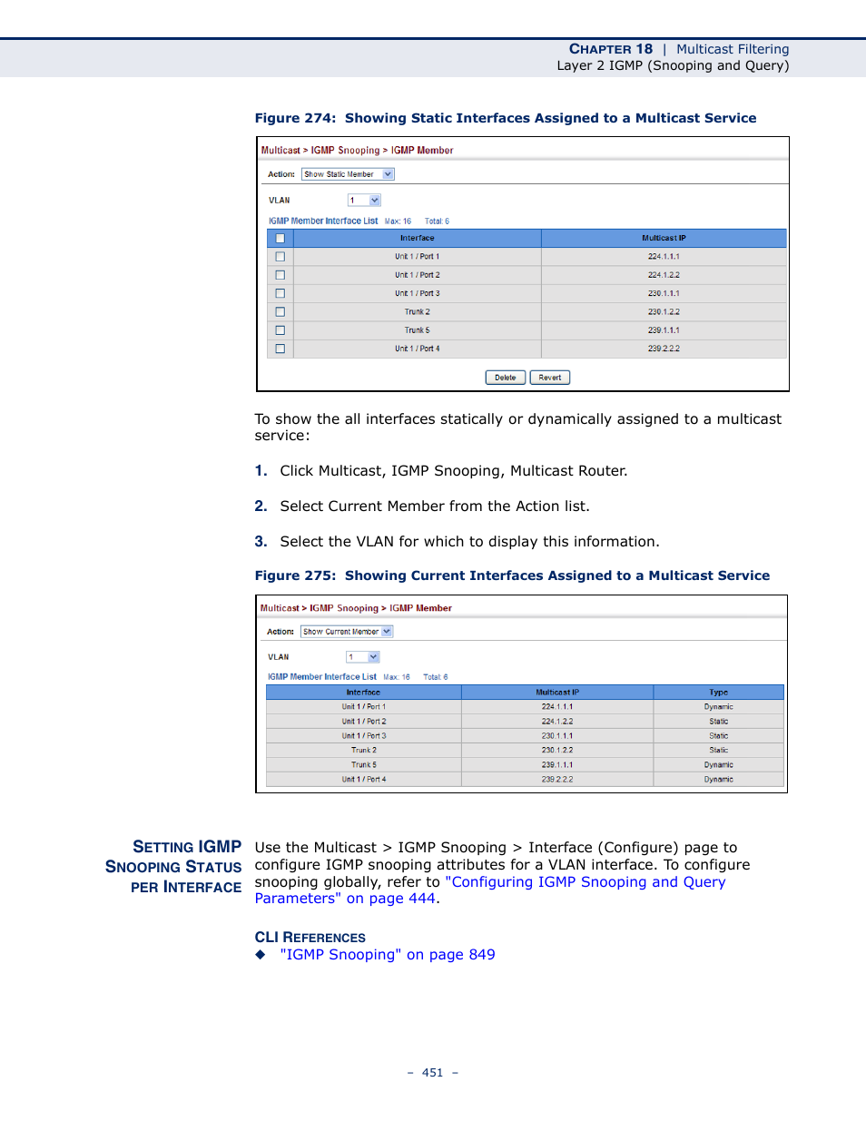 Setting igmp snooping status per interface | Microsens MS453490M Management Guide User Manual | Page 451 / 984