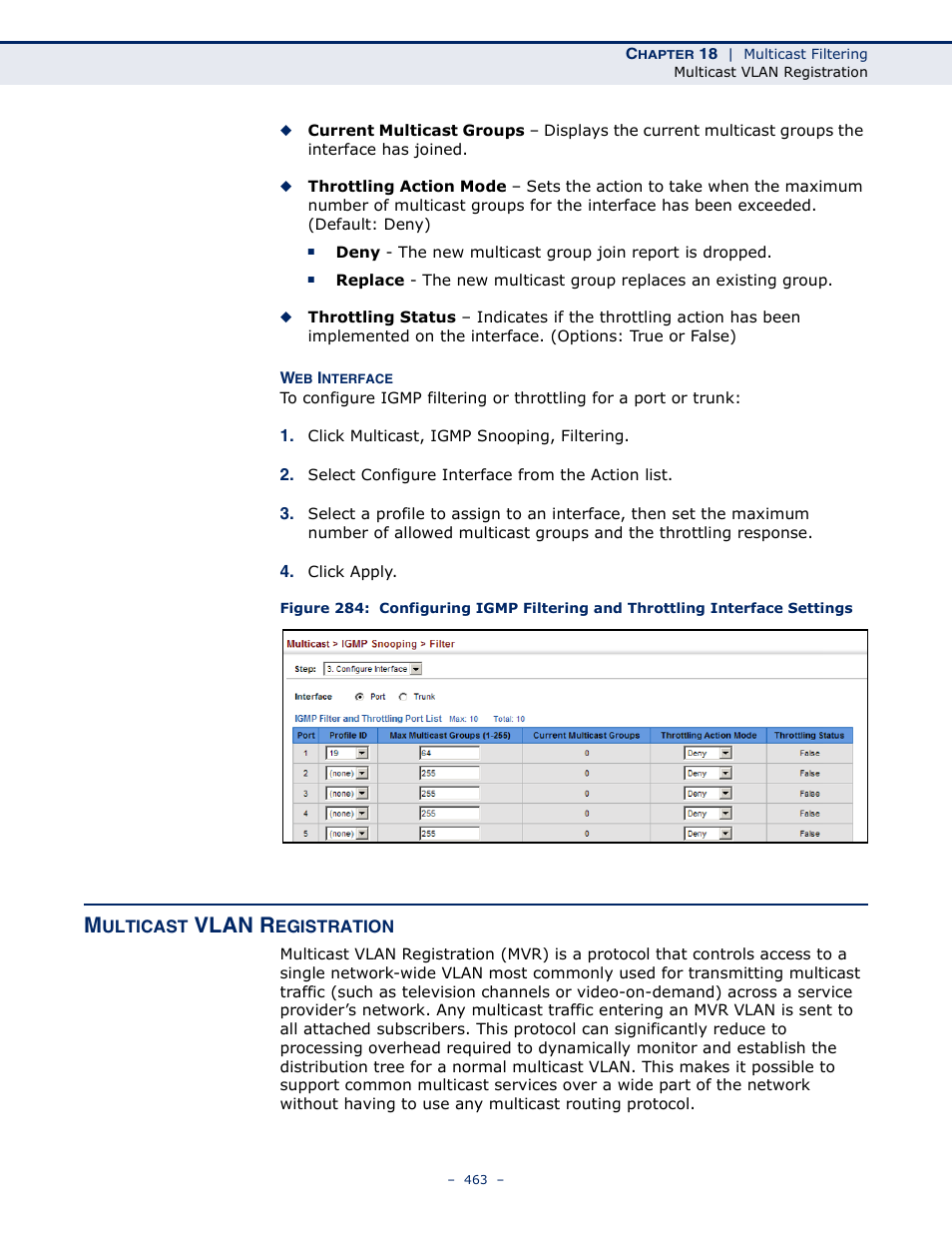 Multicast vlan registration, Multicast vlan registration (mvr), Vlan r | Microsens MS453490M Management Guide User Manual | Page 463 / 984