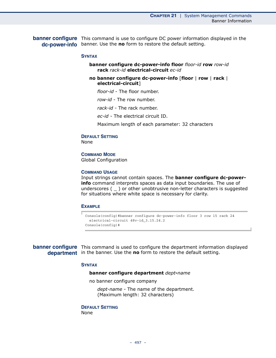 Banner configure dc-power-info, Banner configure department, Banner configure dc | Power-info, Banner configure, Department | Microsens MS453490M Management Guide User Manual | Page 497 / 984