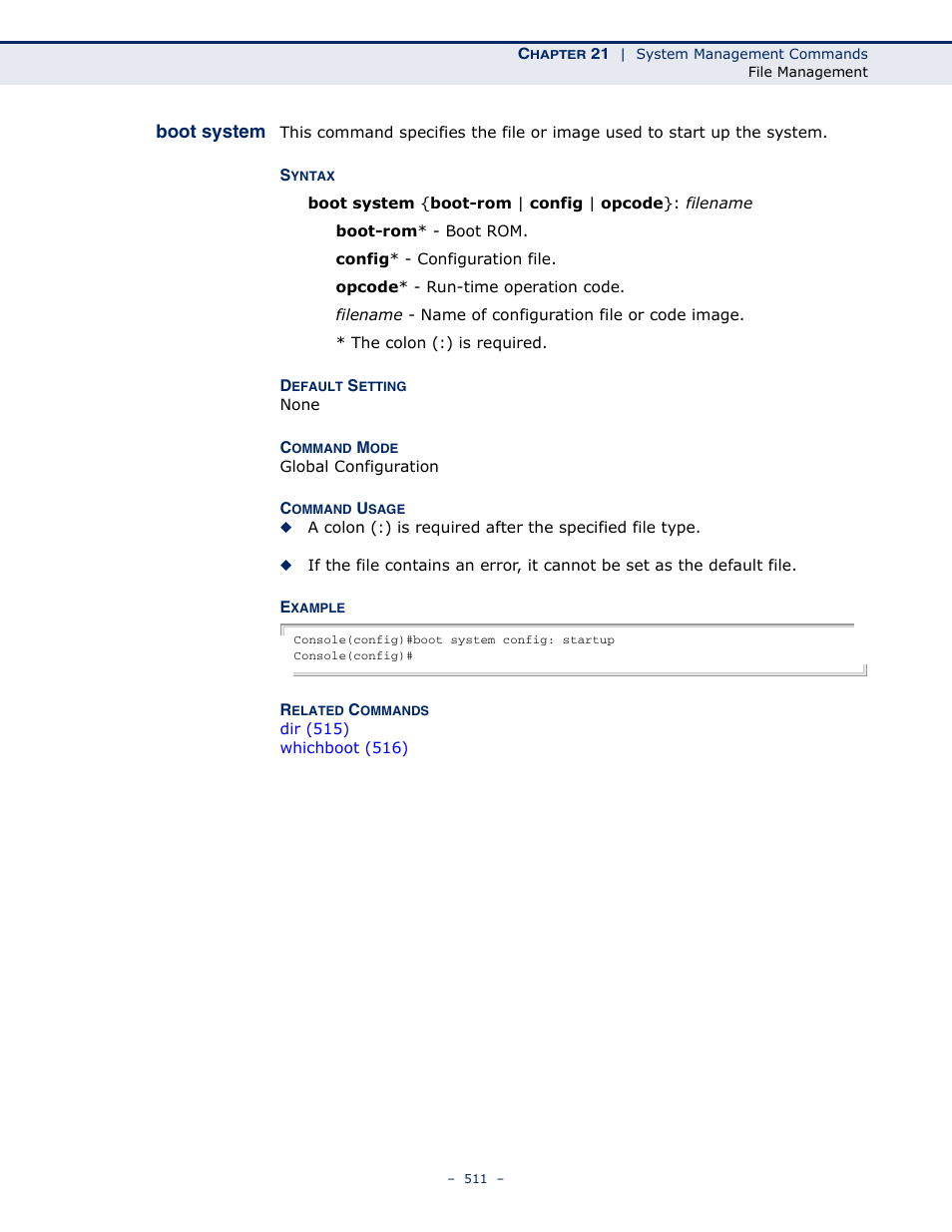 Boot system | Microsens MS453490M Management Guide User Manual | Page 511 / 984