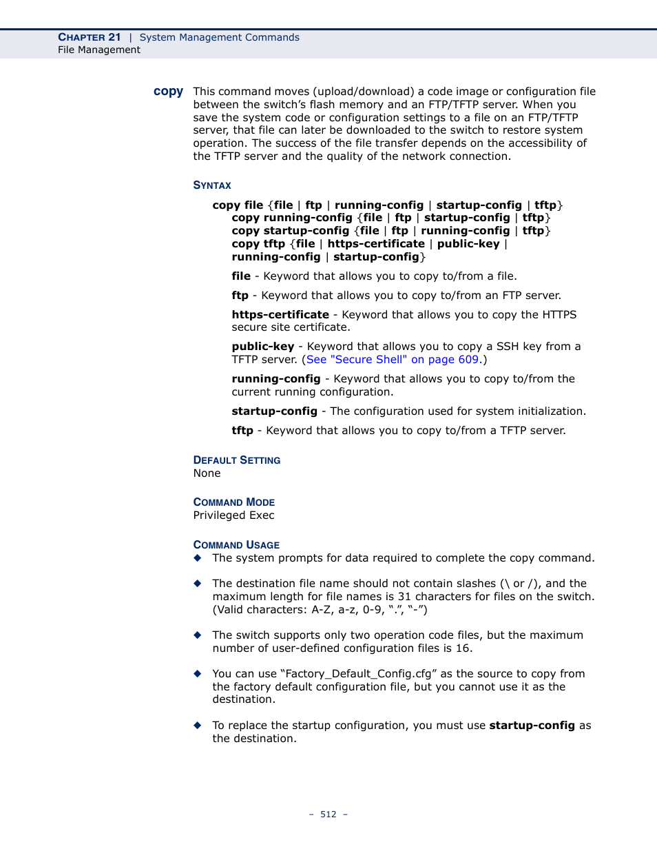 Copy 512, Copy, To c | Microsens MS453490M Management Guide User Manual | Page 512 / 984