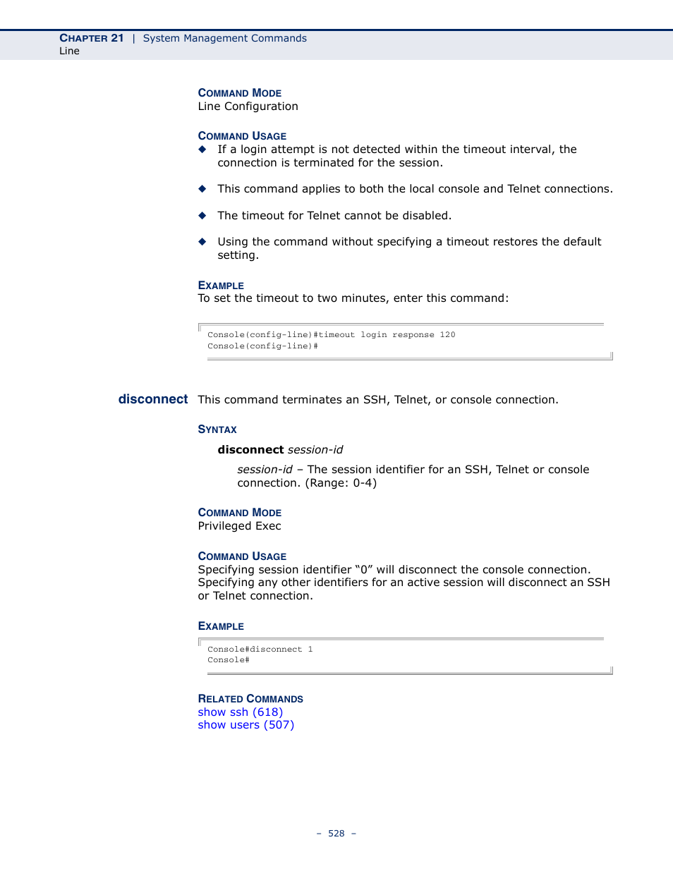 Disconnect 528, Disconnect | Microsens MS453490M Management Guide User Manual | Page 528 / 984