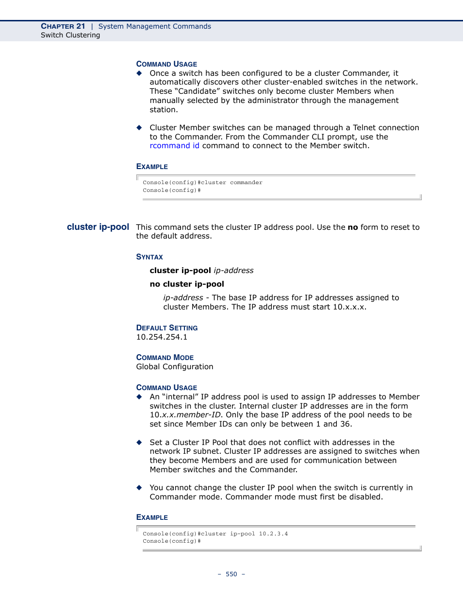 Cluster ip-pool | Microsens MS453490M Management Guide User Manual | Page 550 / 984