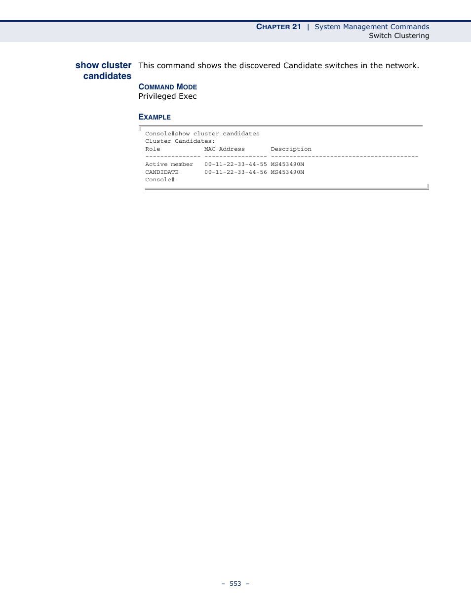 Show cluster candidates | Microsens MS453490M Management Guide User Manual | Page 553 / 984