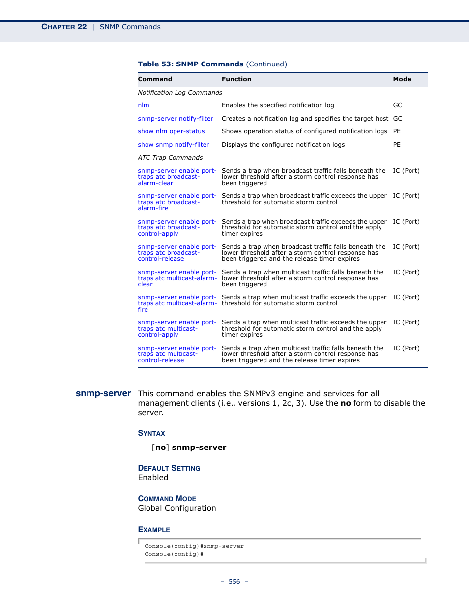 Snmp-server 556, Snmp-server | Microsens MS453490M Management Guide User Manual | Page 556 / 984