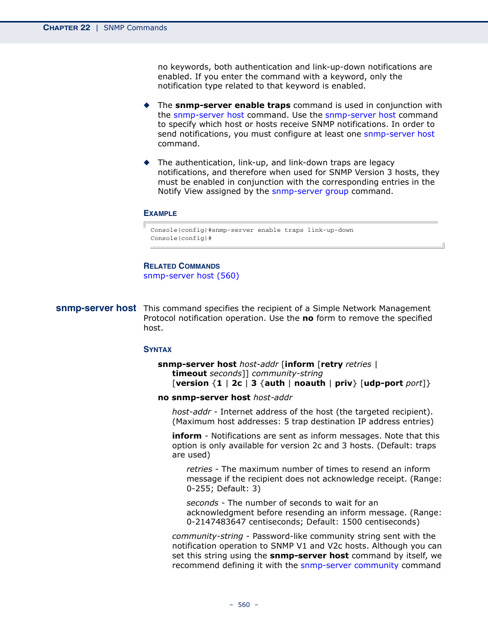 Snmp-server host | Microsens MS453490M Management Guide User Manual | Page 560 / 984