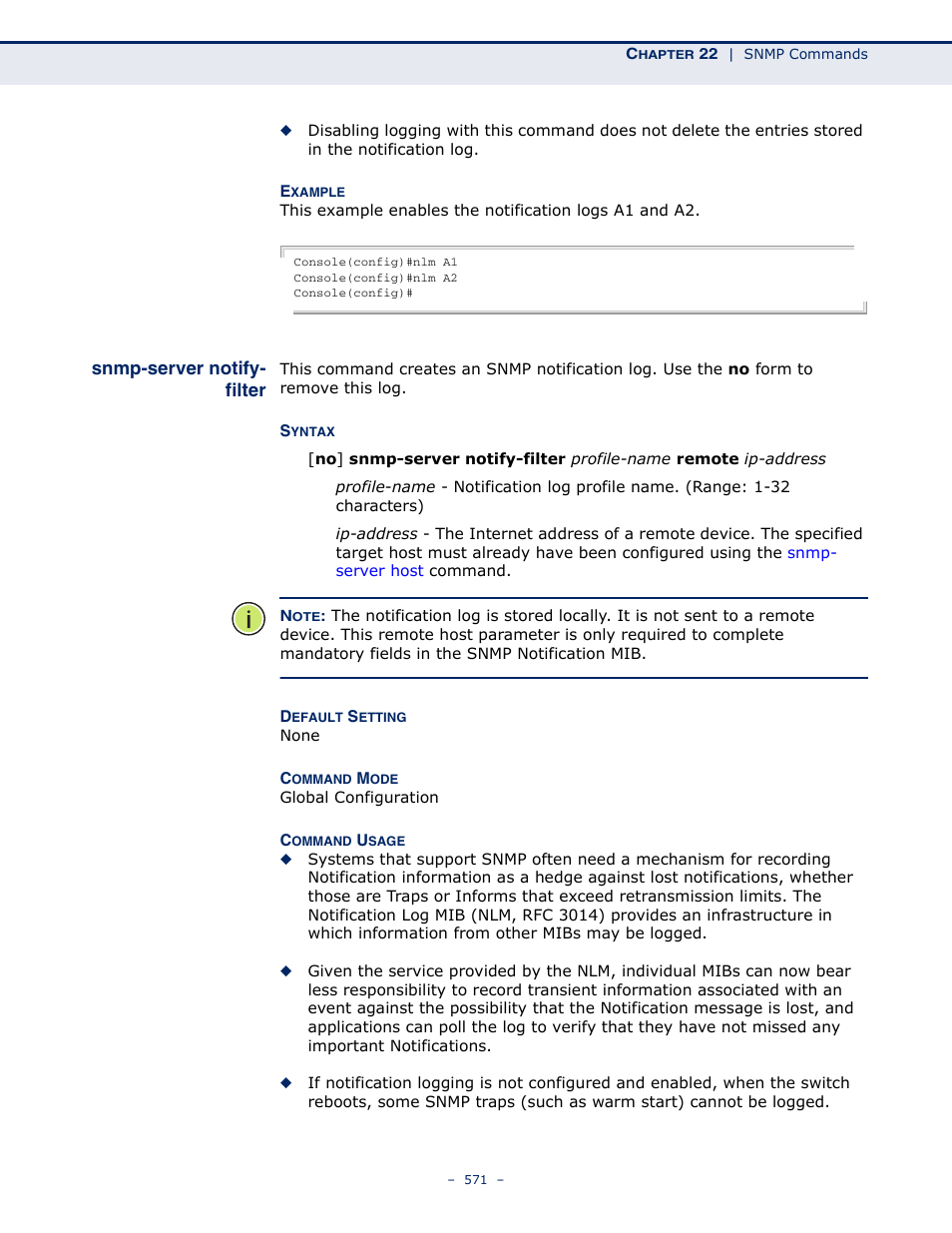 Snmp-server notify-filter | Microsens MS453490M Management Guide User Manual | Page 571 / 984