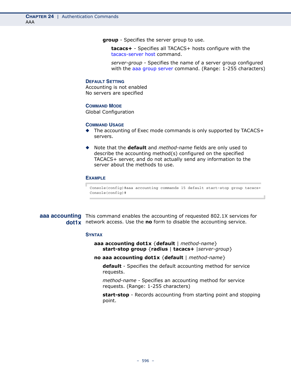 Aaa accounting dot1x | Microsens MS453490M Management Guide User Manual | Page 596 / 984