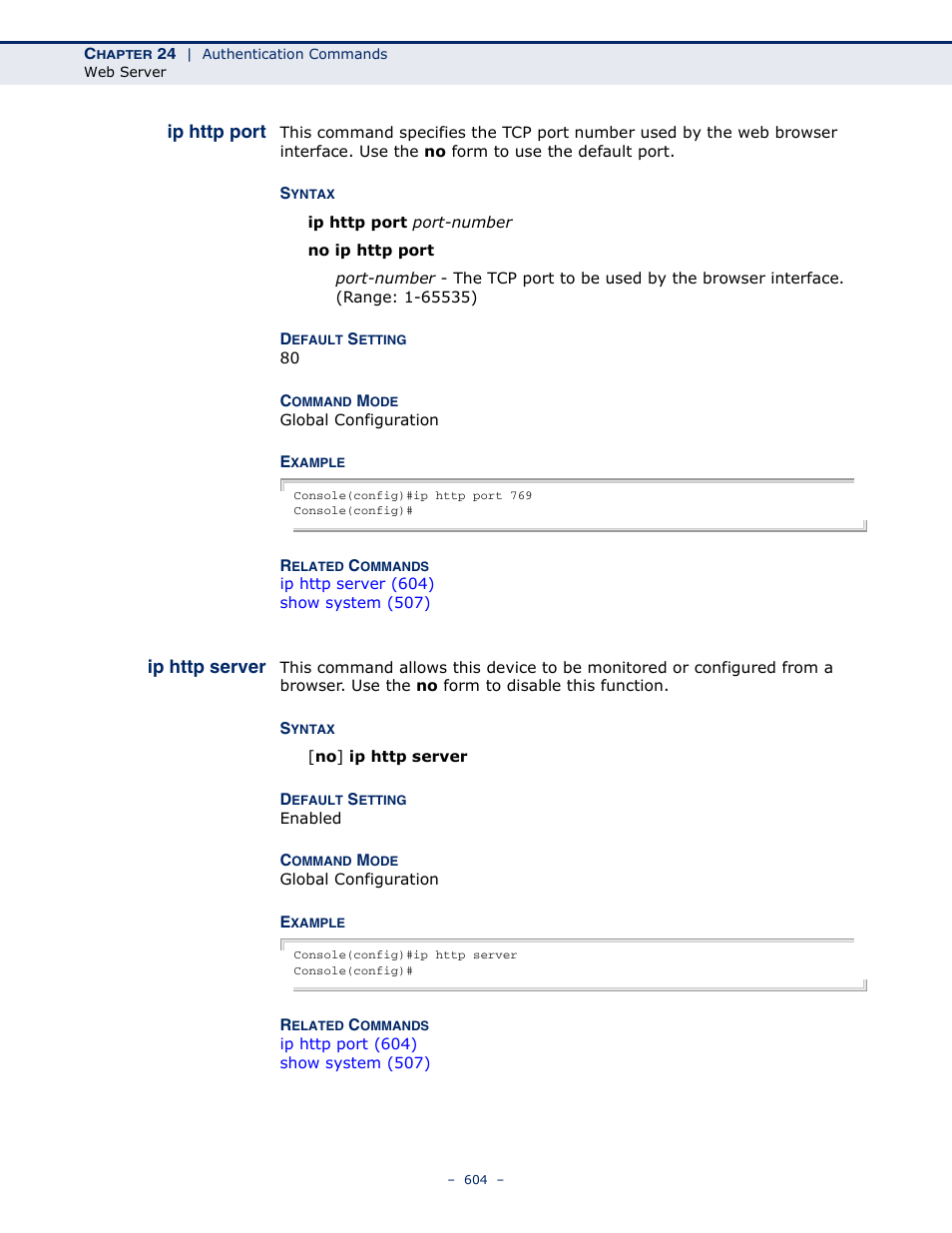 Ip http port, Ip http server, Http server | Microsens MS453490M Management Guide User Manual | Page 604 / 984