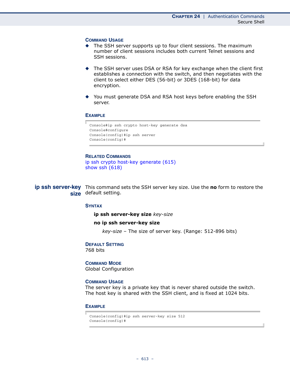 Ip ssh server-key size | Microsens MS453490M Management Guide User Manual | Page 613 / 984