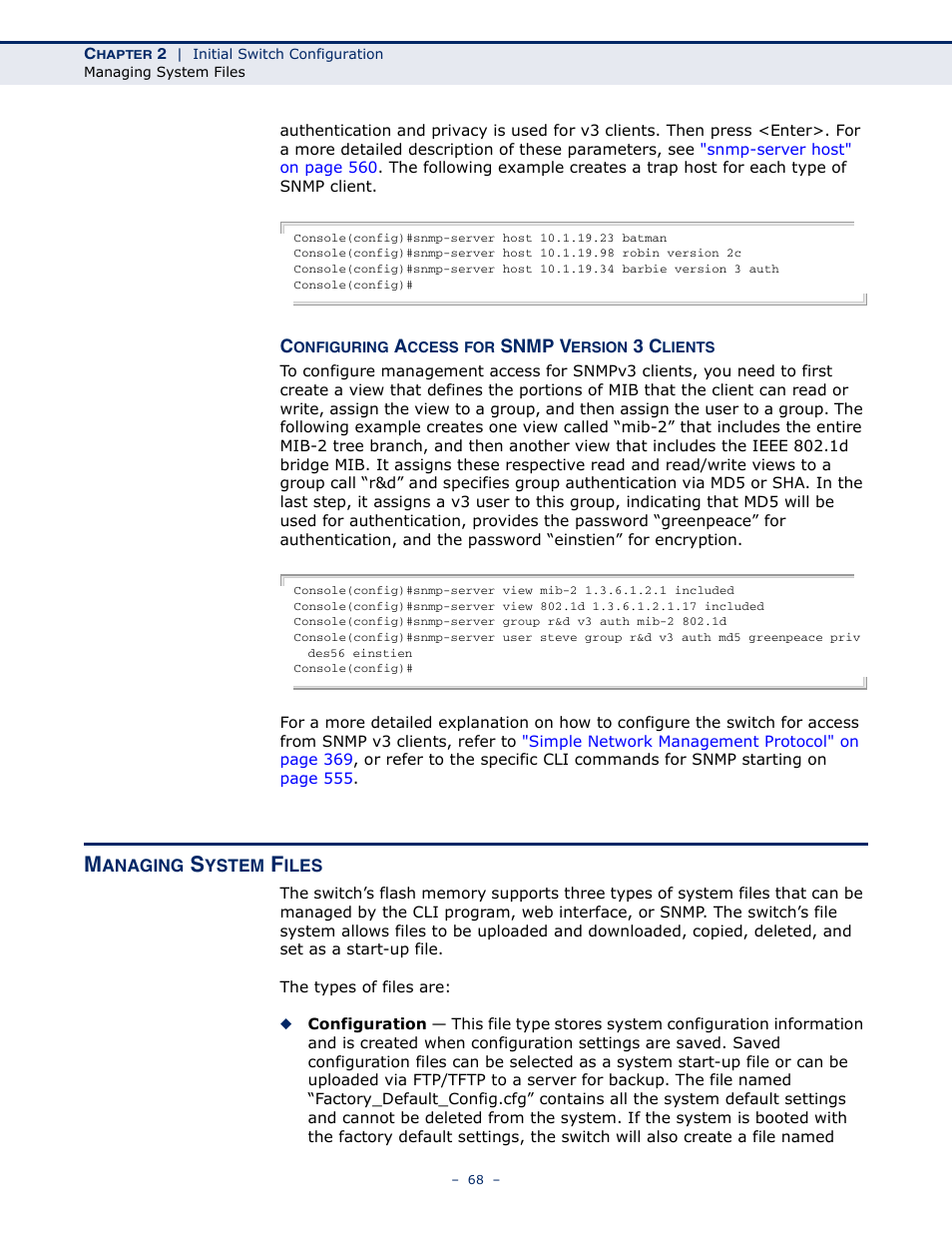 Managing system files | Microsens MS453490M Management Guide User Manual | Page 68 / 984