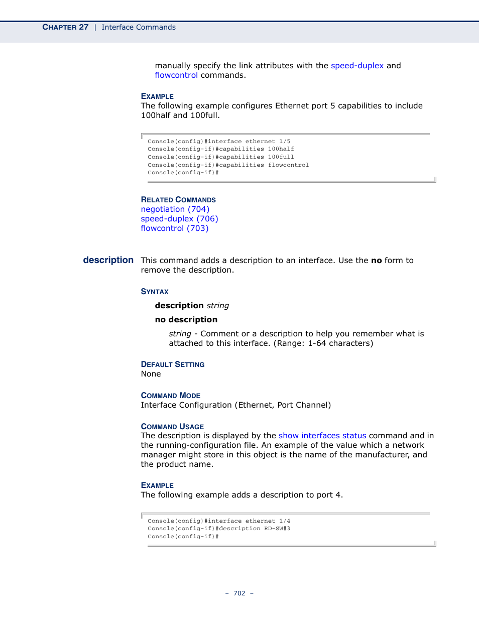 Description 702, Description | Microsens MS453490M Management Guide User Manual | Page 702 / 984