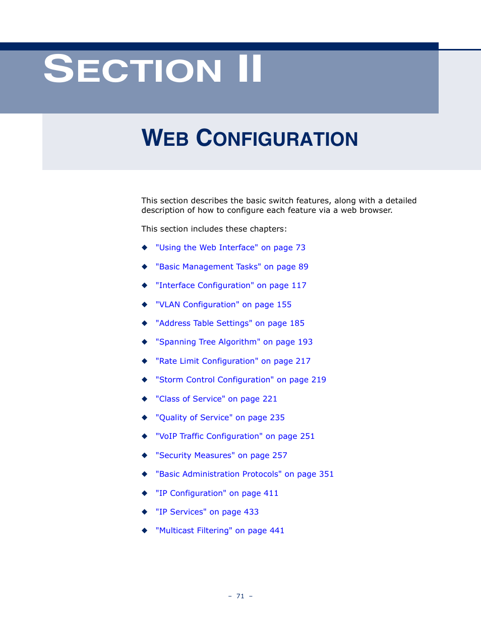 Web configuration, Ection, Onfiguration | Microsens MS453490M Management Guide User Manual | Page 71 / 984