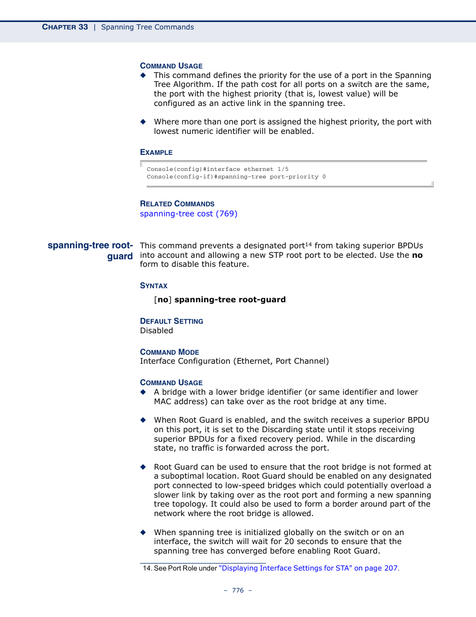 Spanning-tree root-guard | Microsens MS453490M Management Guide User Manual | Page 776 / 984