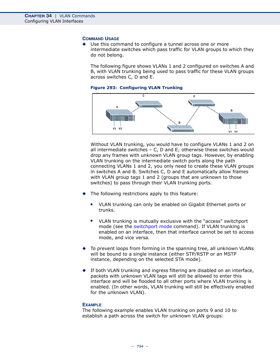 Figure 293: configuring vlan trunking | Microsens MS453490M Management Guide User Manual | Page 794 / 984