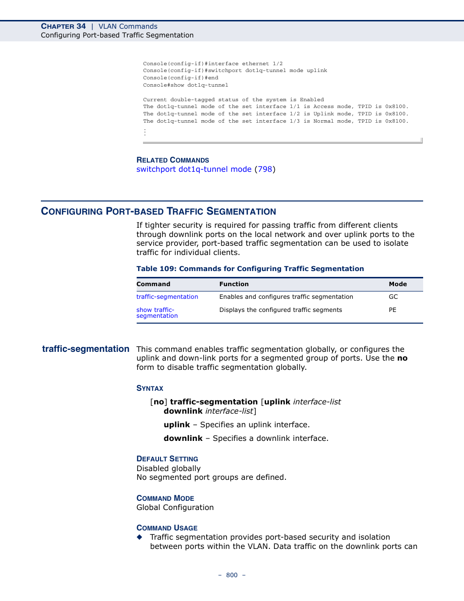 Configuring port-based traffic segmentation, Traffic-segmentation, Configuring port-based | Traffic segmentation | Microsens MS453490M Management Guide User Manual | Page 800 / 984