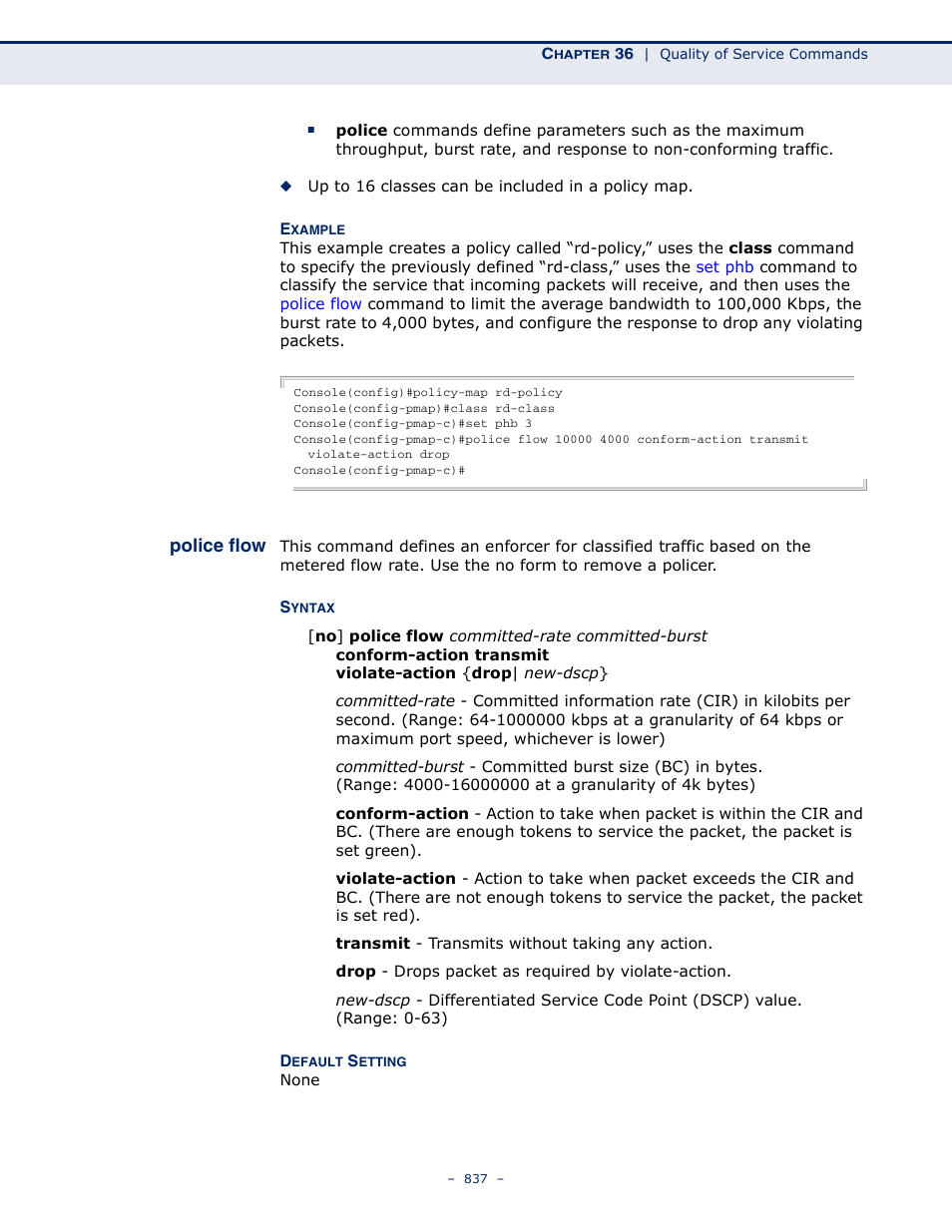 Police flow, Police, Flow | Microsens MS453490M Management Guide User Manual | Page 837 / 984