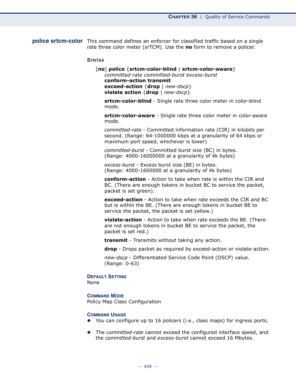 Police srtcm-color | Microsens MS453490M Management Guide User Manual | Page 839 / 984