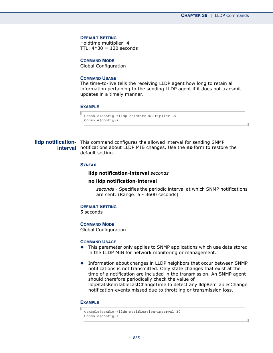 Lldp notification-interval, Lldp notification, Interval | Microsens MS453490M Management Guide User Manual | Page 885 / 984