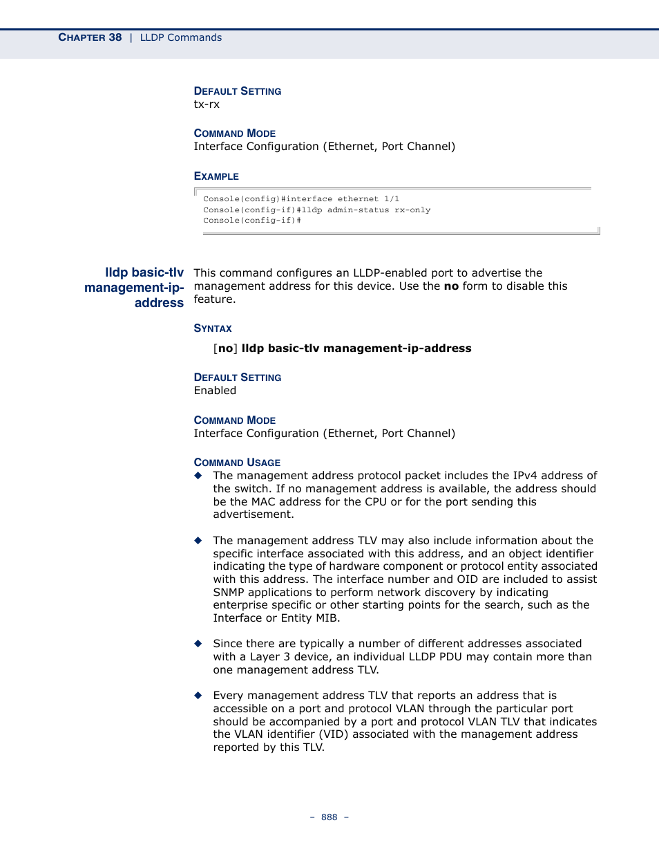 Lldp basic-tlv management-ip-address, Lldp basic-tlv, Management-ip | Address | Microsens MS453490M Management Guide User Manual | Page 888 / 984