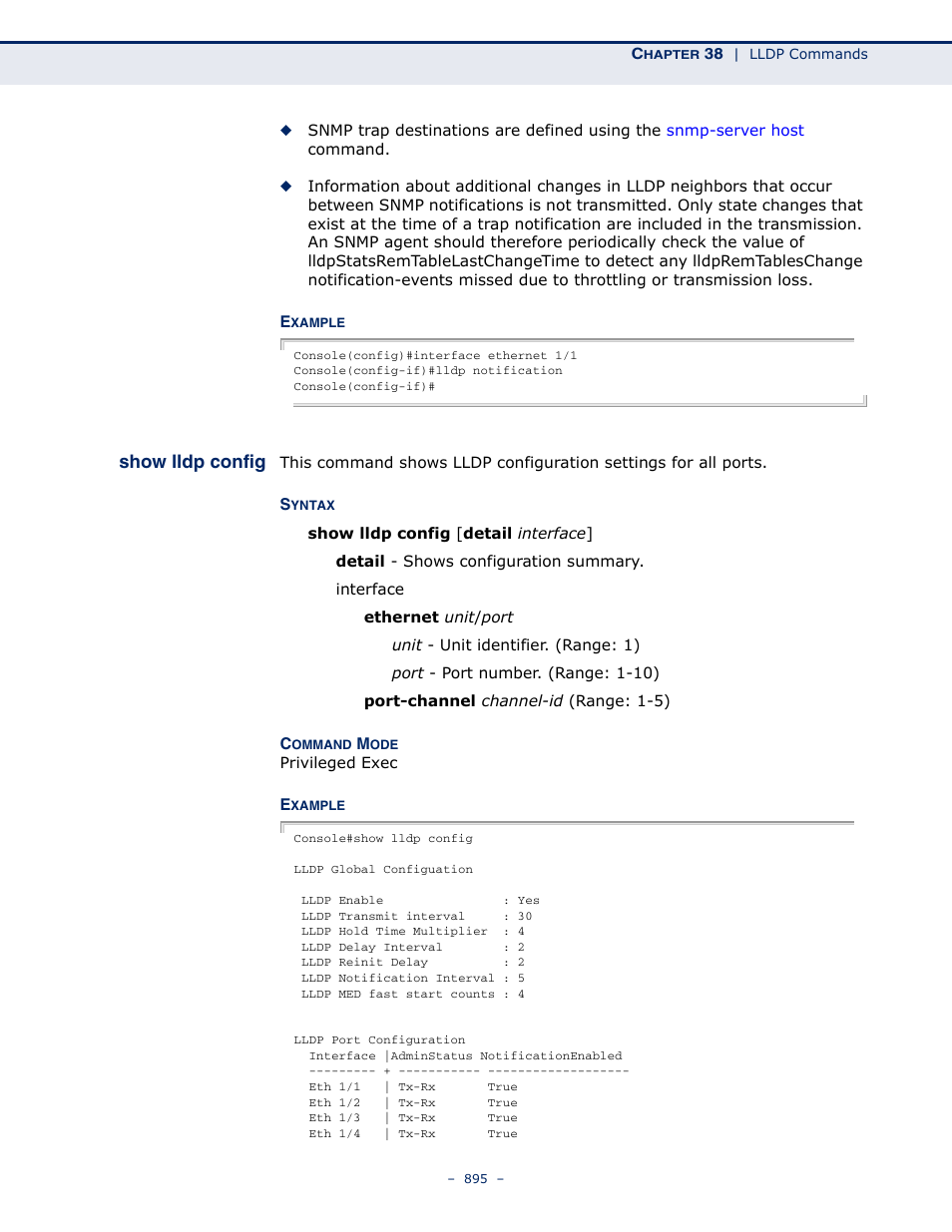 Show lldp config | Microsens MS453490M Management Guide User Manual | Page 895 / 984