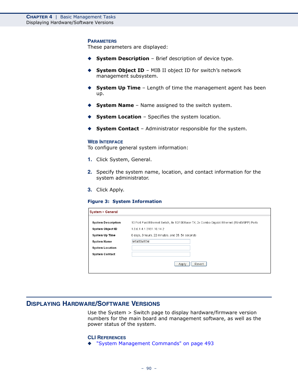 Displaying hardware/software versions, Figure 3: system information | Microsens MS453490M Management Guide User Manual | Page 90 / 984