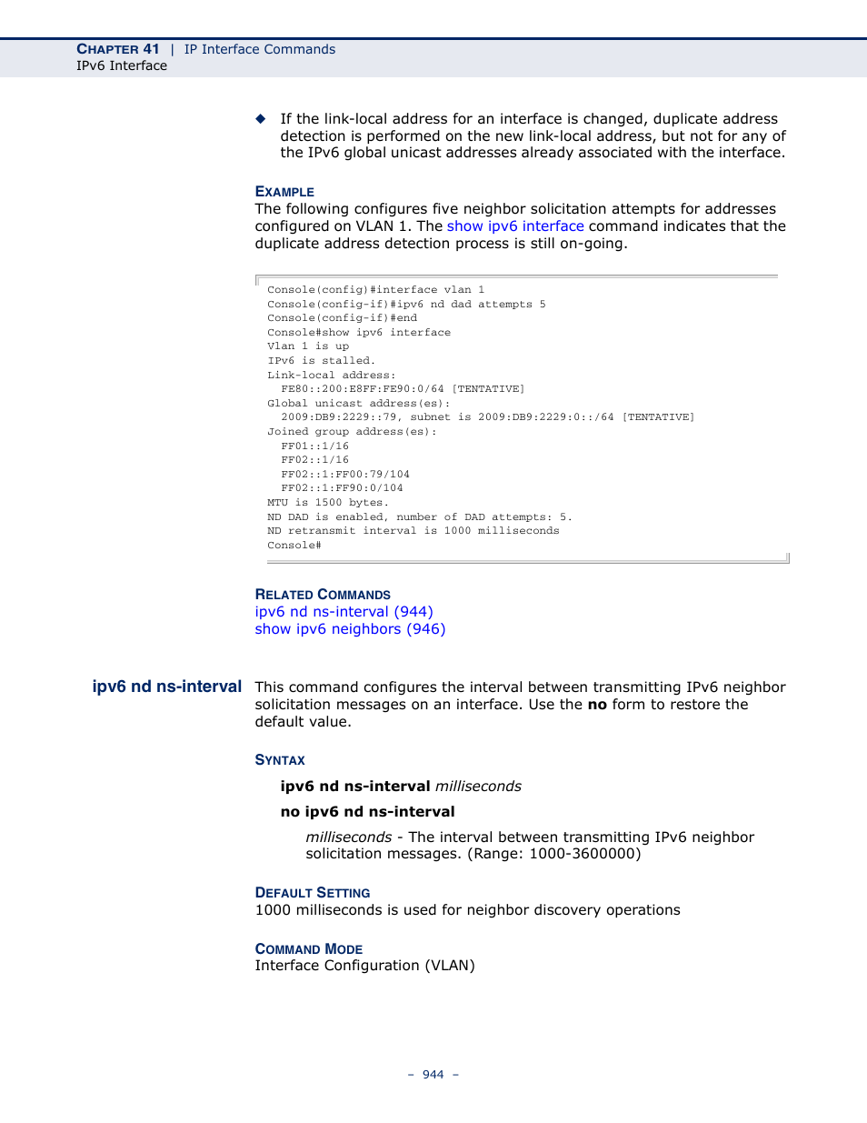 Ipv6 nd ns-interval | Microsens MS453490M Management Guide User Manual | Page 944 / 984