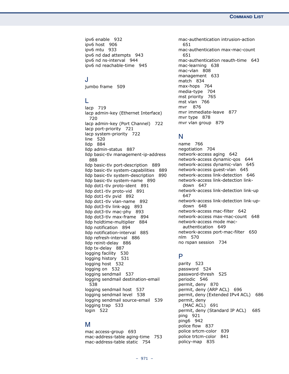 Microsens MS453490M Management Guide User Manual | Page 971 / 984