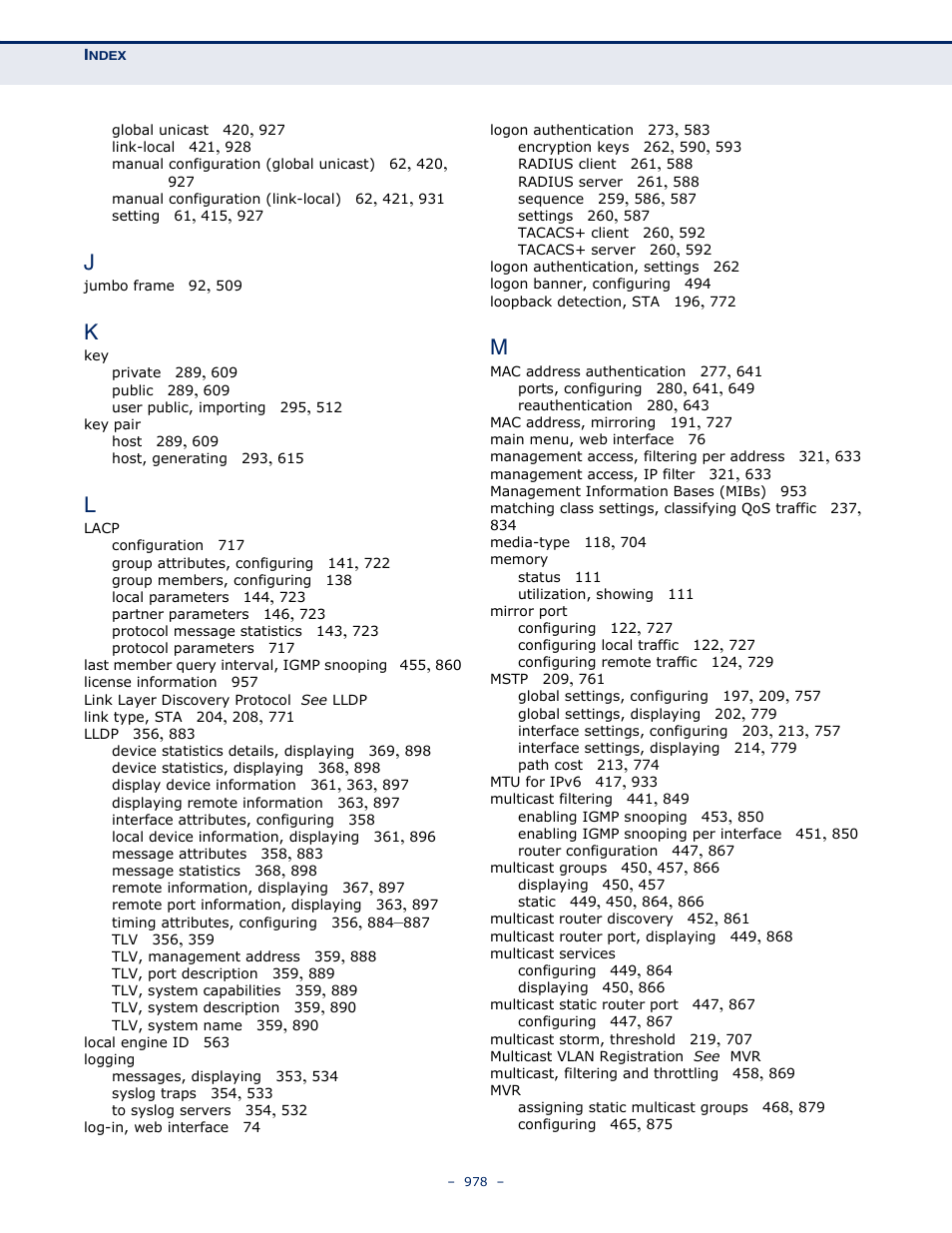 Microsens MS453490M Management Guide User Manual | Page 978 / 984