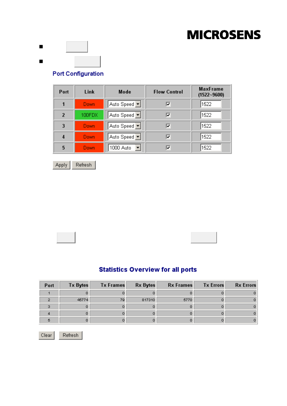 Statistics-1 (overview) | Microsens MS453510M User Manual | Page 18 / 42