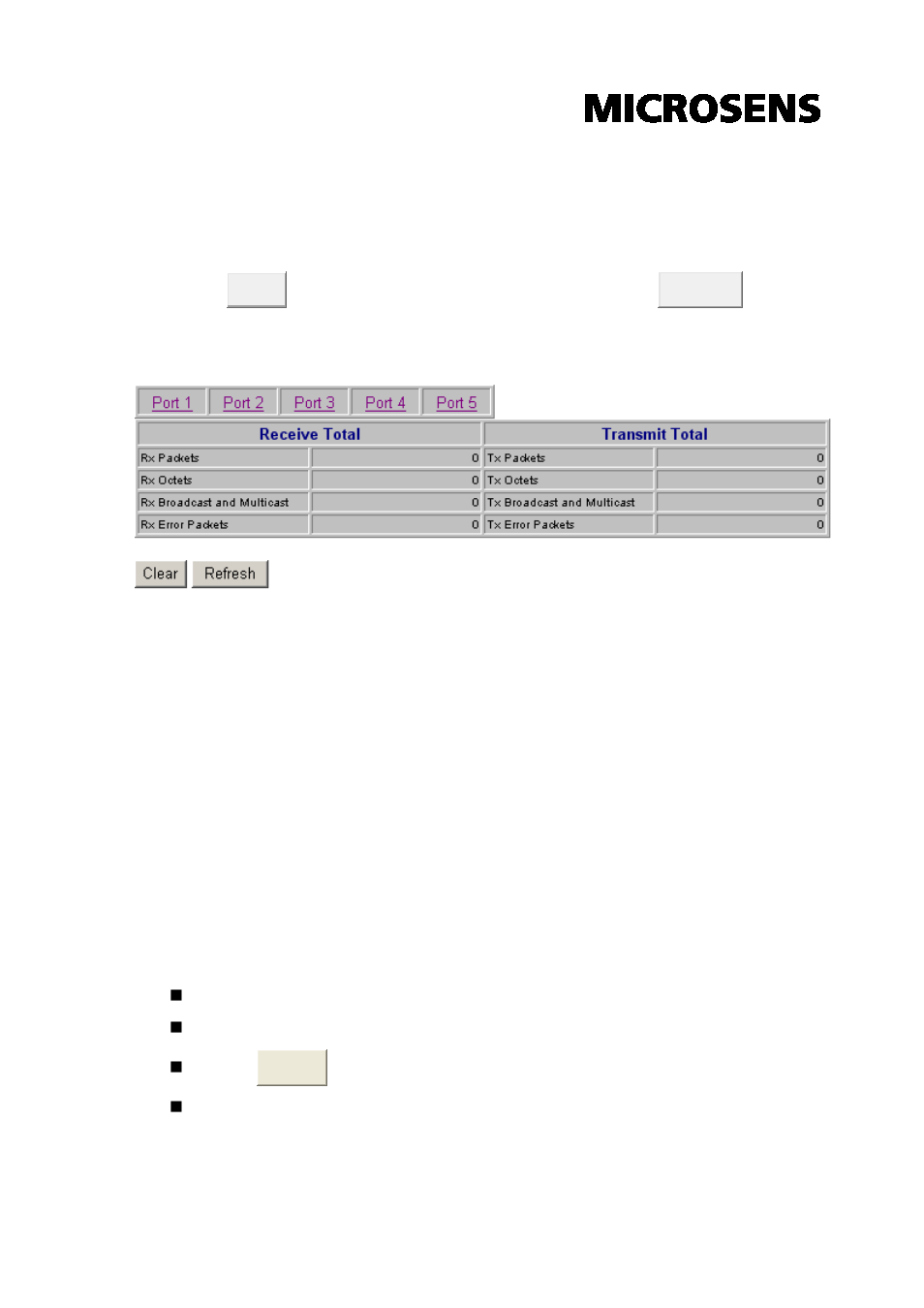 Statistics-2 (detailed), Vlan setting | Microsens MS453510M User Manual | Page 19 / 42