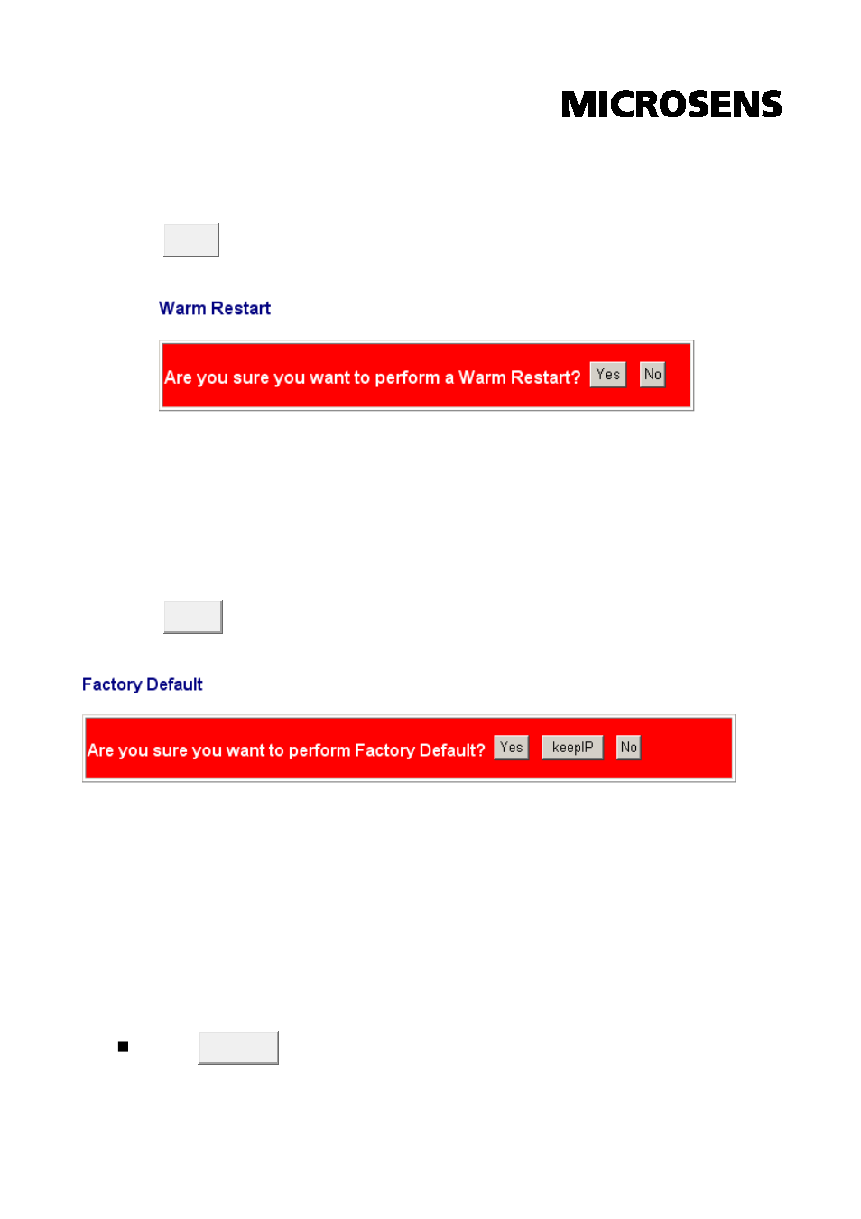 System restart, Factory default, Firmware upload | Microsens MS453510M User Manual | Page 32 / 42