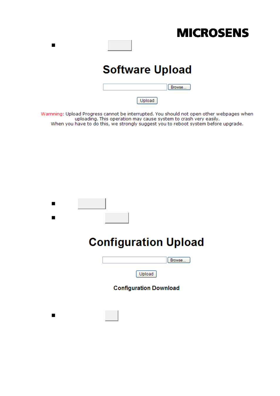 Configuration upload/download | Microsens MS453510M User Manual | Page 33 / 42