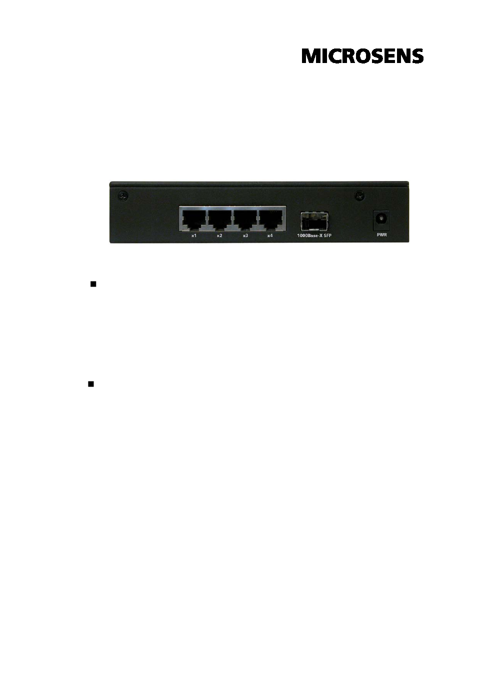 Rear panel, Led indicators | Microsens MS453510M User Manual | Page 9 / 42