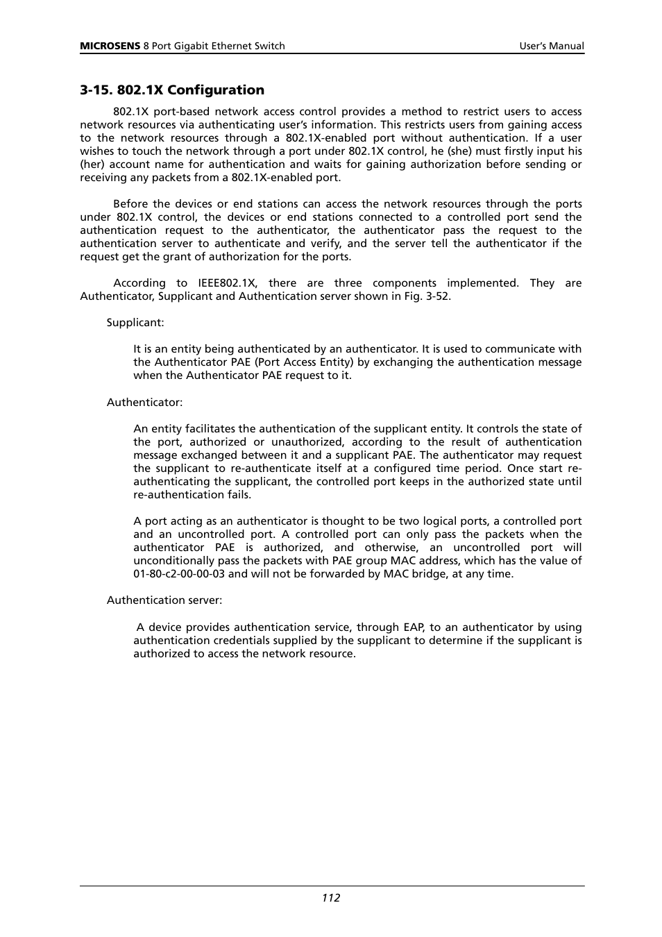 15. 802.1x c, Onfiguration | Microsens MS453522M User Manual | Page 117 / 237