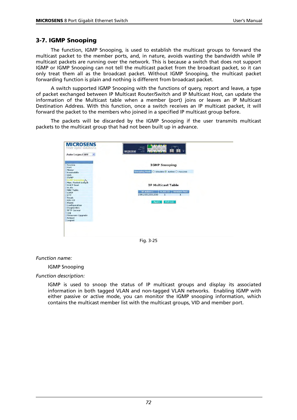 7. igmp s, Nooping | Microsens MS453522M User Manual | Page 77 / 237