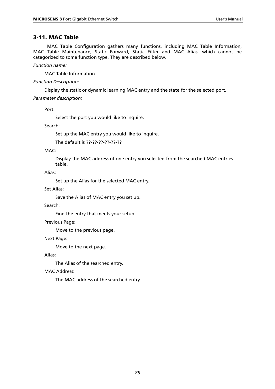 11. mac t, Able | Microsens MS453522M User Manual | Page 90 / 237