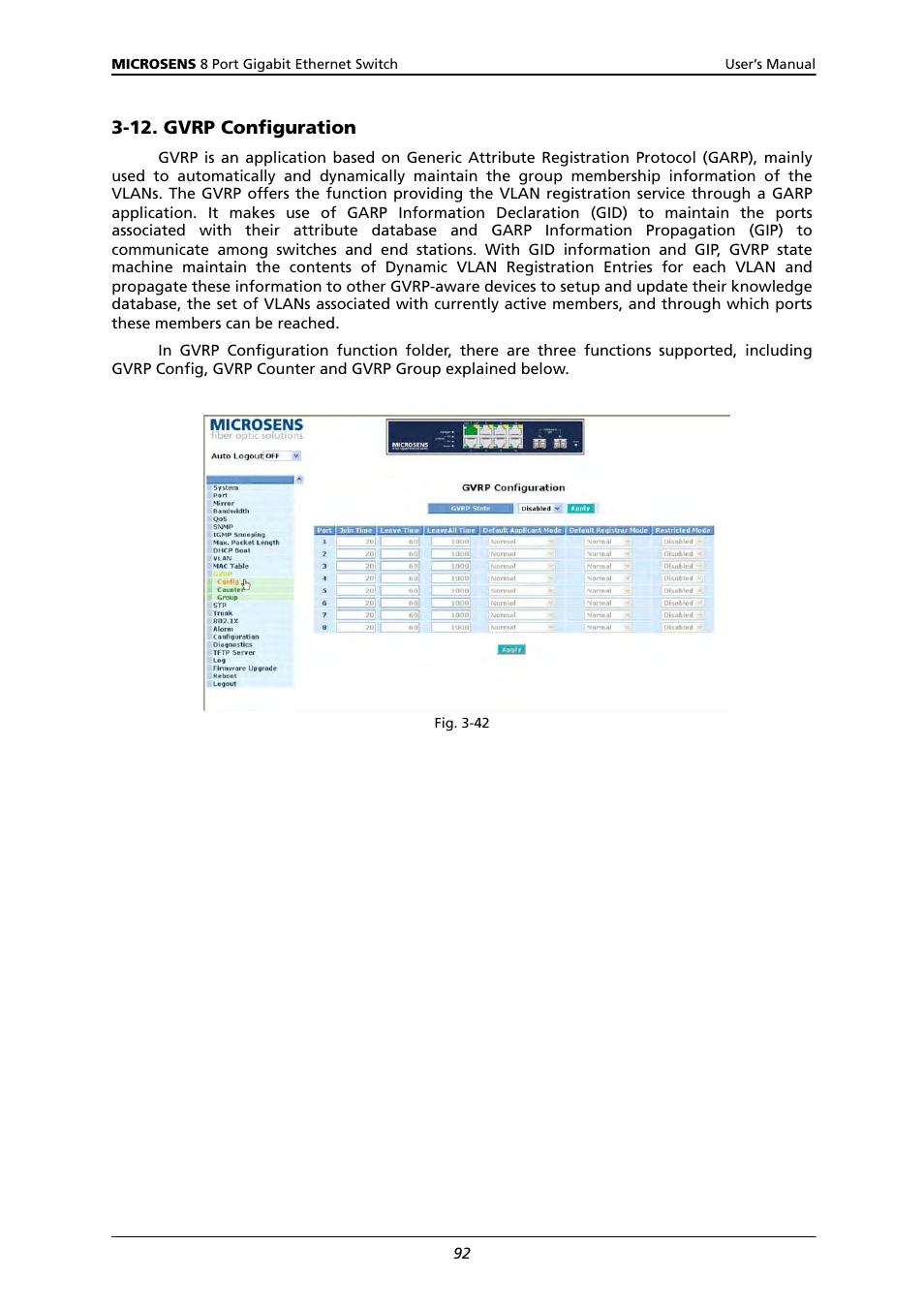 12. gvrp c, Onfiguration | Microsens MS453522M User Manual | Page 97 / 237