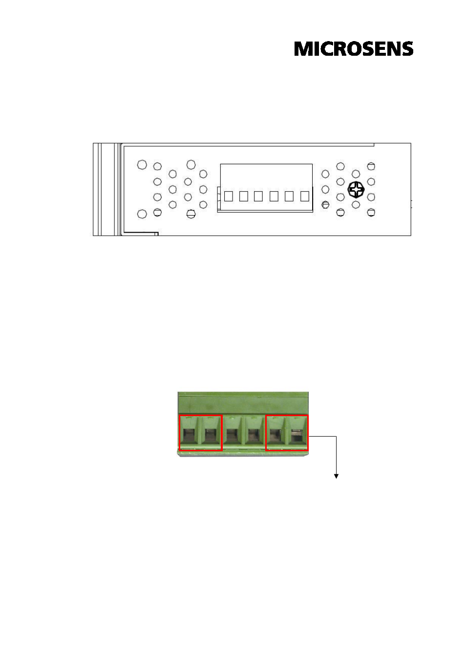 Top view, Wiring the power inputs | Microsens MS655208 User Manual | Page 9 / 21