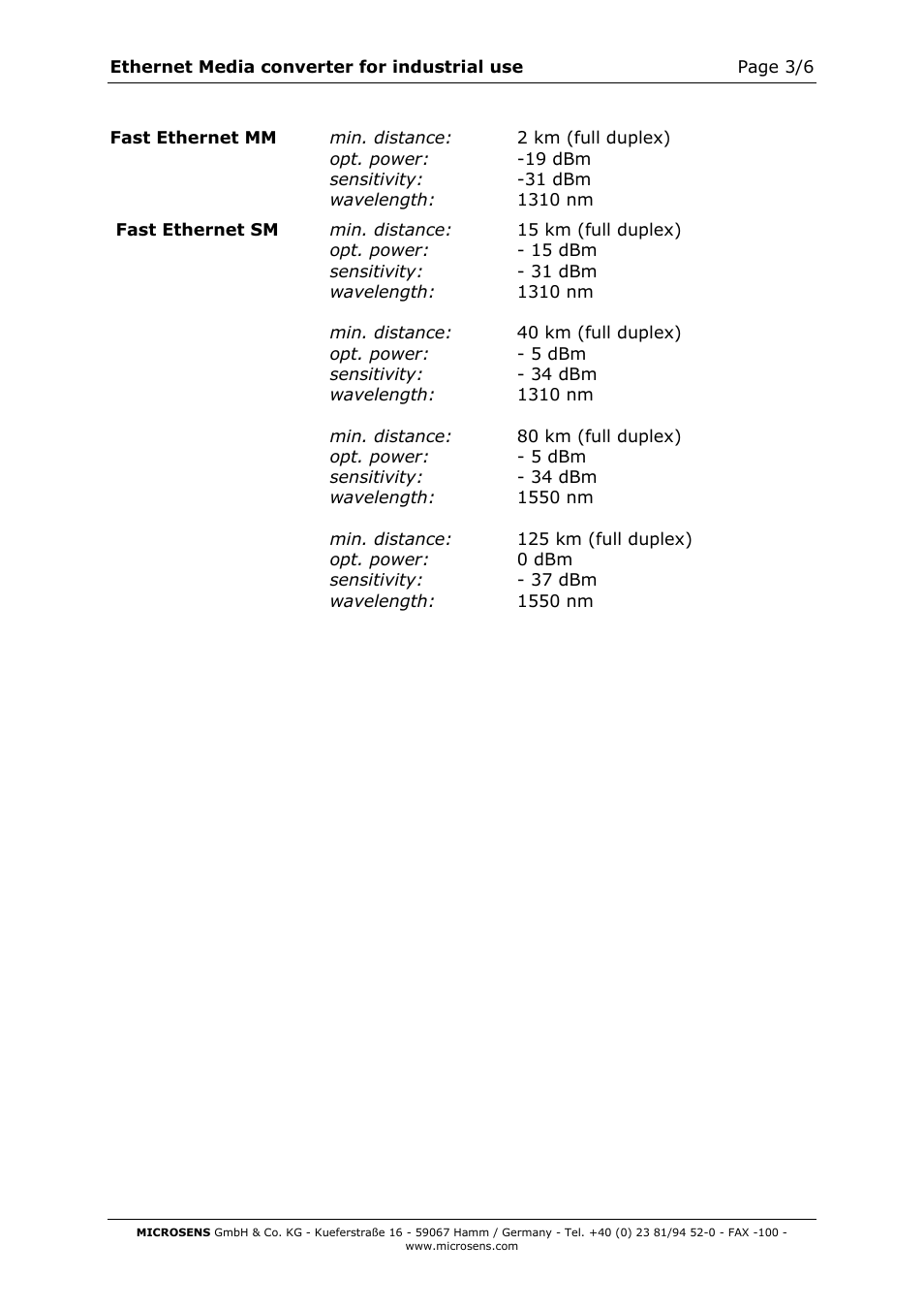 Microsens Ethernet Media Converter in industrial design User Manual | Page 3 / 7