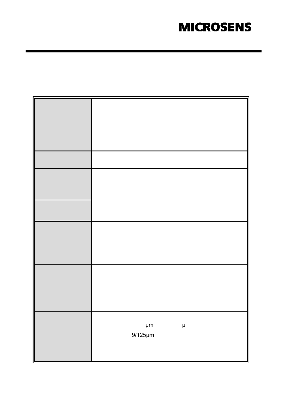 Technical specification, Standard | Microsens MS655060-562P User Manual | Page 21 / 22