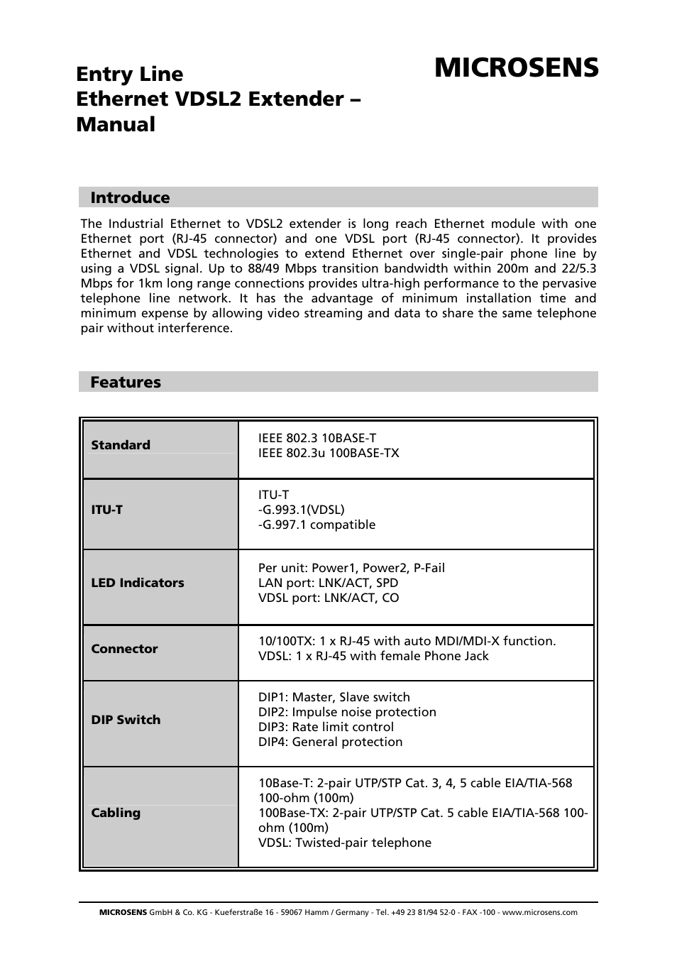 Microsens MS655020X User Manual | 9 pages