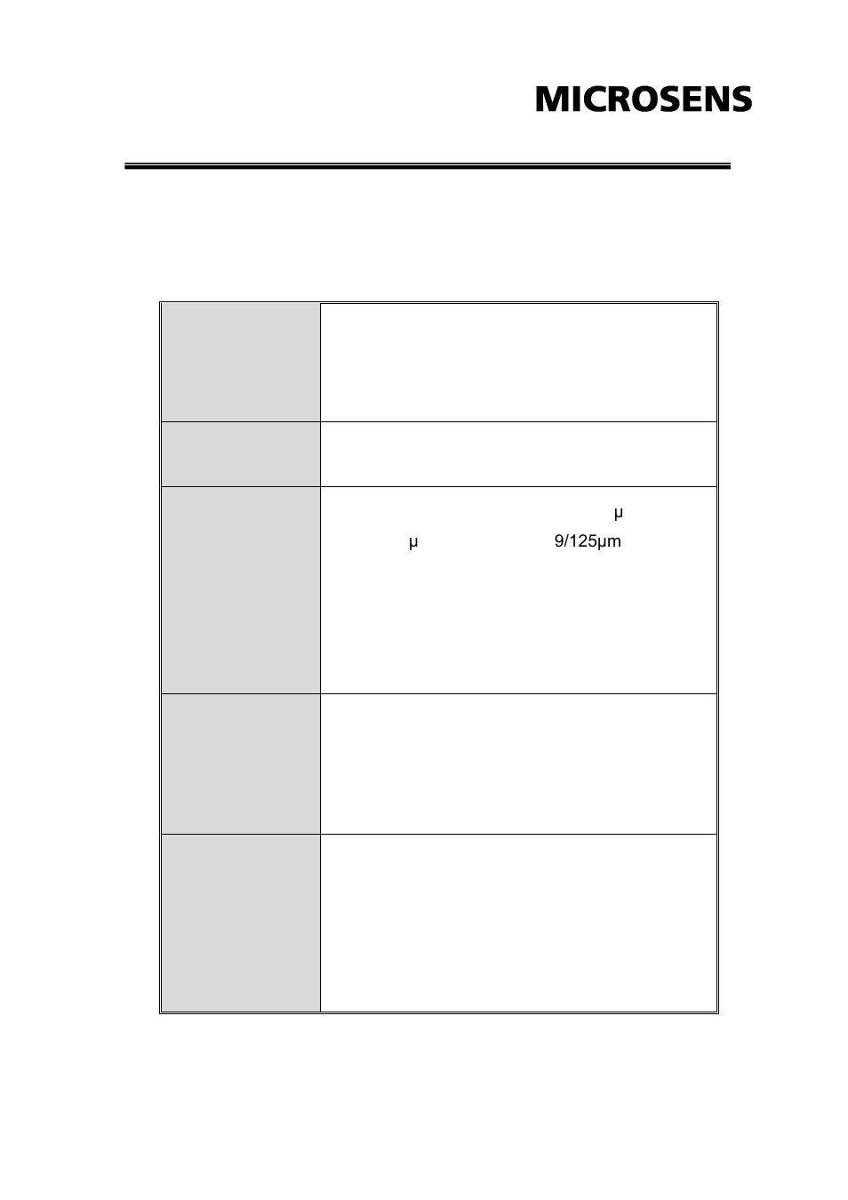 Technical specification | Microsens MS400230 User Manual | Page 9 / 10