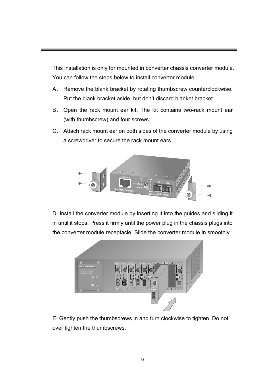 Installing converters module | Microsens MS40020x User Manual | Page 11 / 16