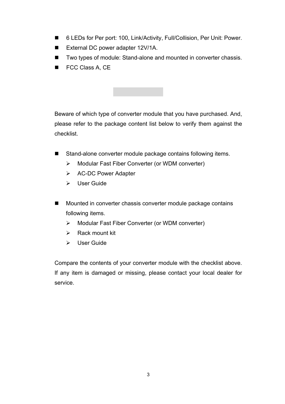Package contents | Microsens MS40020x User Manual | Page 5 / 16