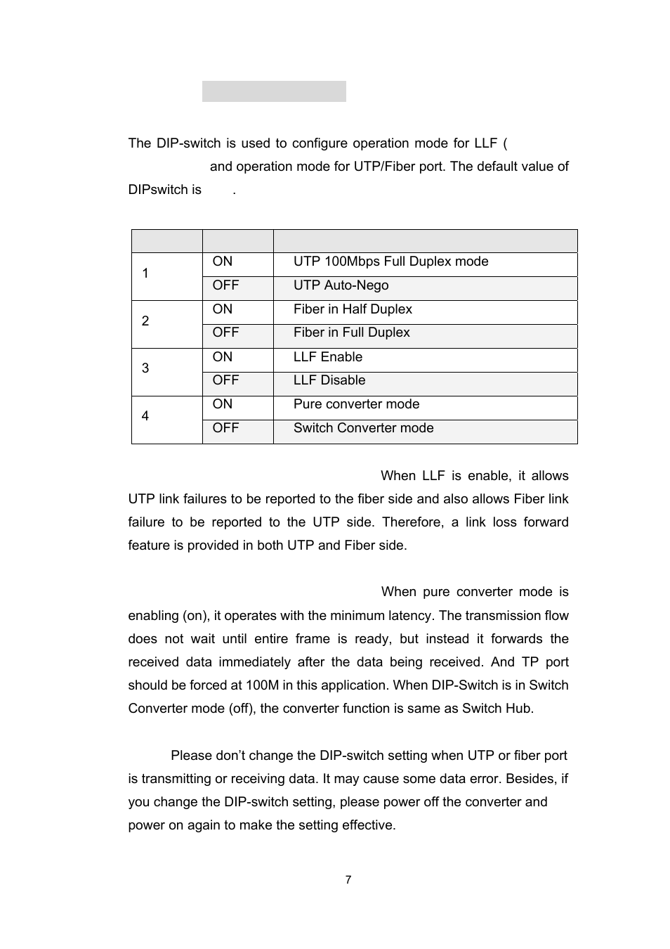 Dip-switch | Microsens MS40020x User Manual | Page 9 / 16