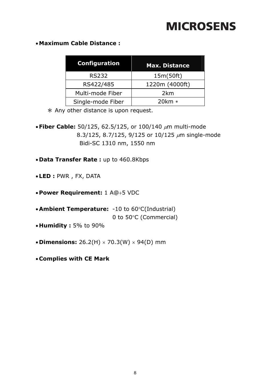 Microsens RS-232 User Manual | Page 9 / 9