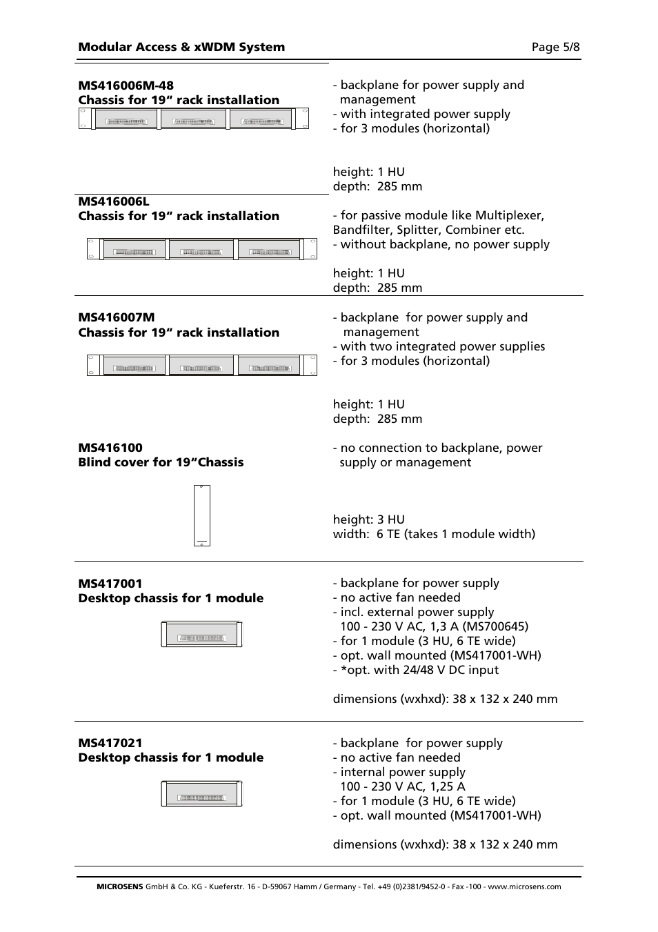Microsens Modular Enterprise Chassis 4 HU User Manual | Page 5 / 8