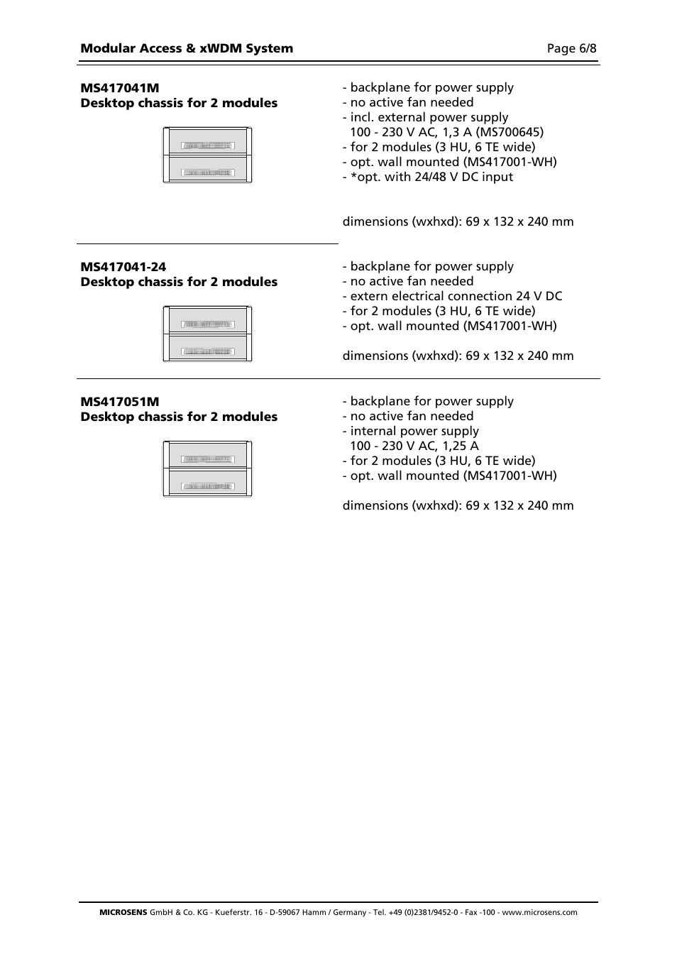 Microsens Modular Enterprise Chassis 4 HU User Manual | Page 6 / 8