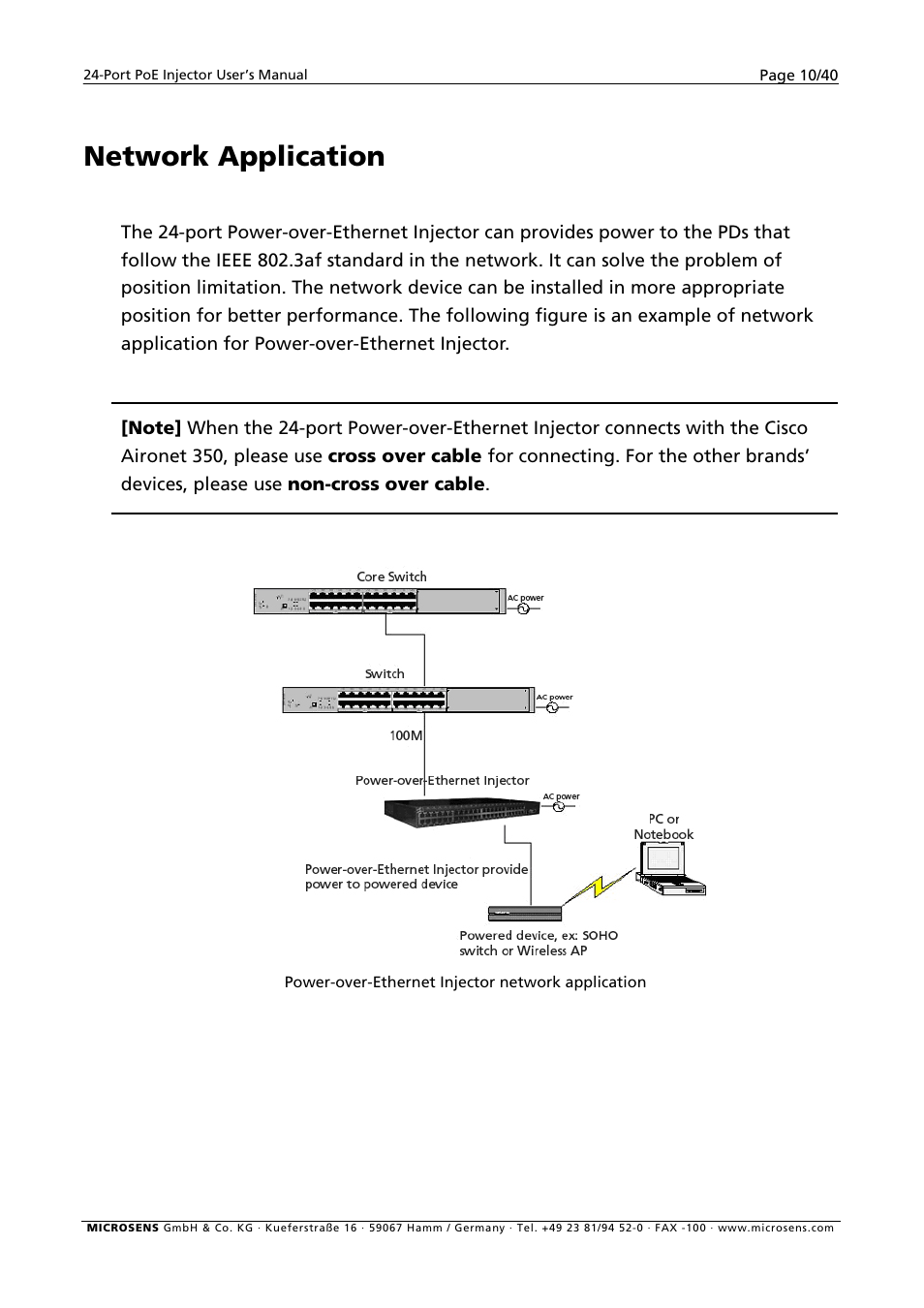 Network application | Microsens MS400900M User Manual | Page 12 / 42